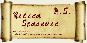 Milica Stašević vizit kartica